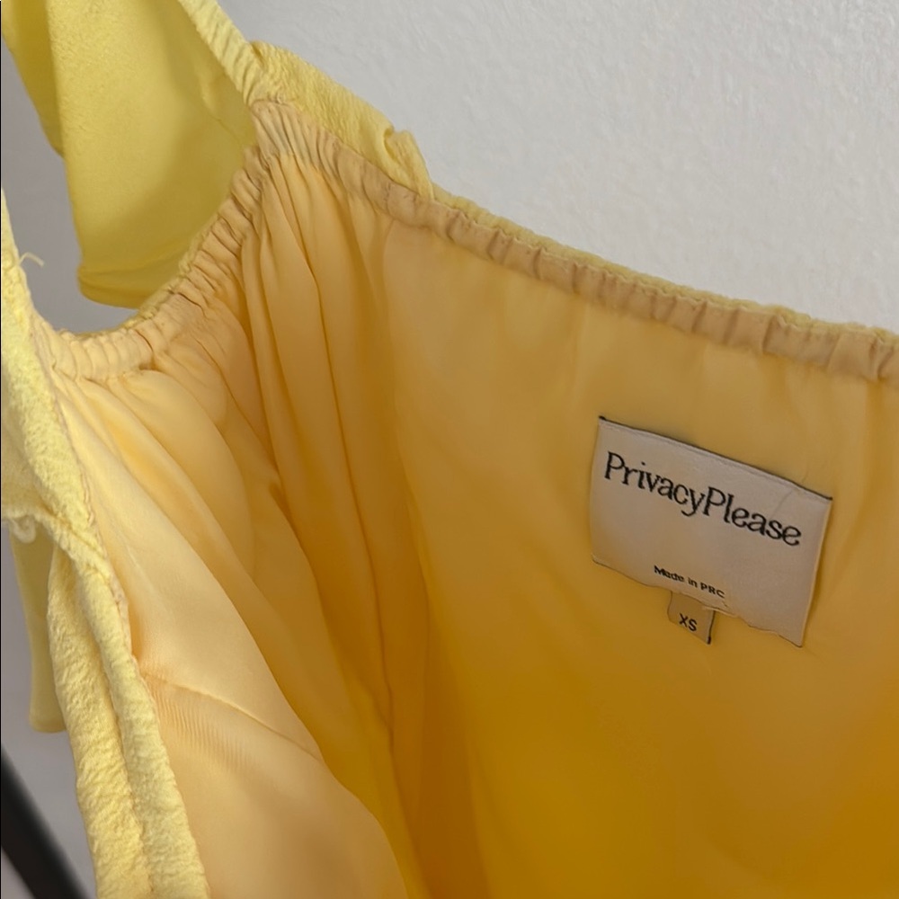 Privacy Please Yellow Ruffled Off-Shoulder Mini Dress - Picture 10 of 12
